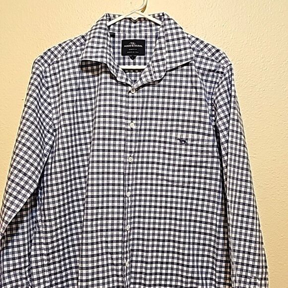 RODD GUNN Sports fit Check Long Sleeve Button Front Blue Sports Fit Shirt Men L - Picture 1 of 9